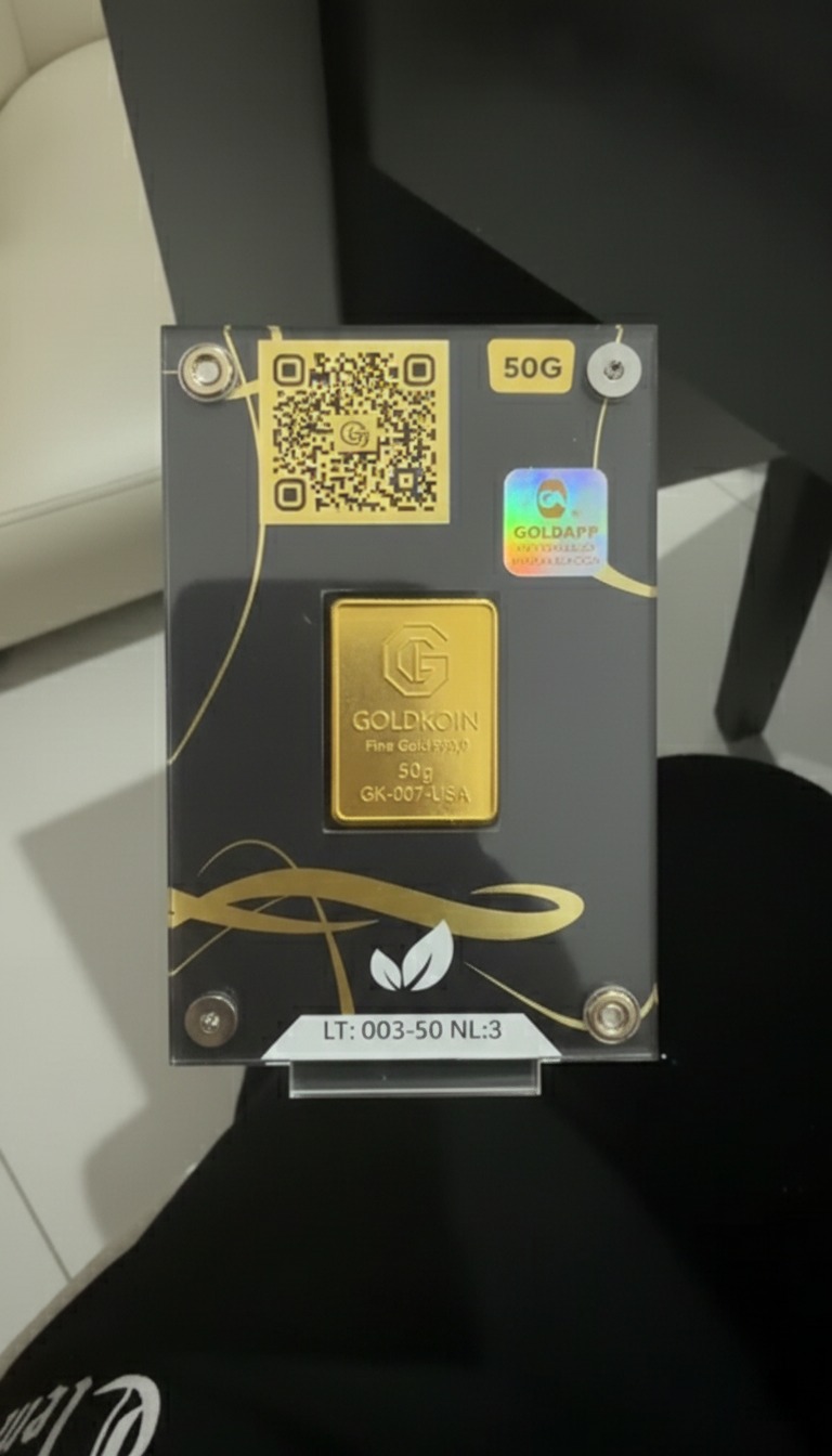 Estuche de autenticación GOLDKOIN Sovereign variante fondo oscuro